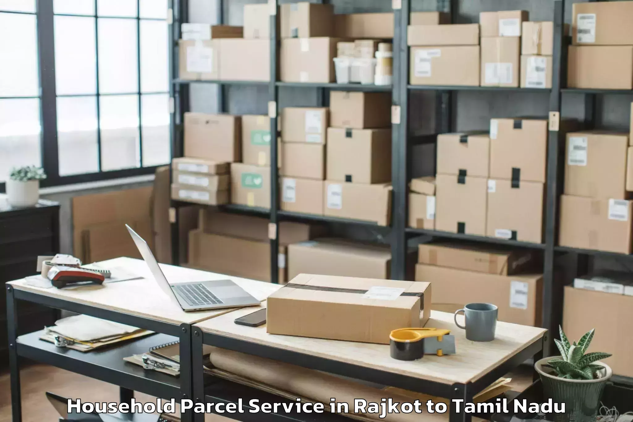 Book Rajkot to Azhagappapuram Household Parcel Online